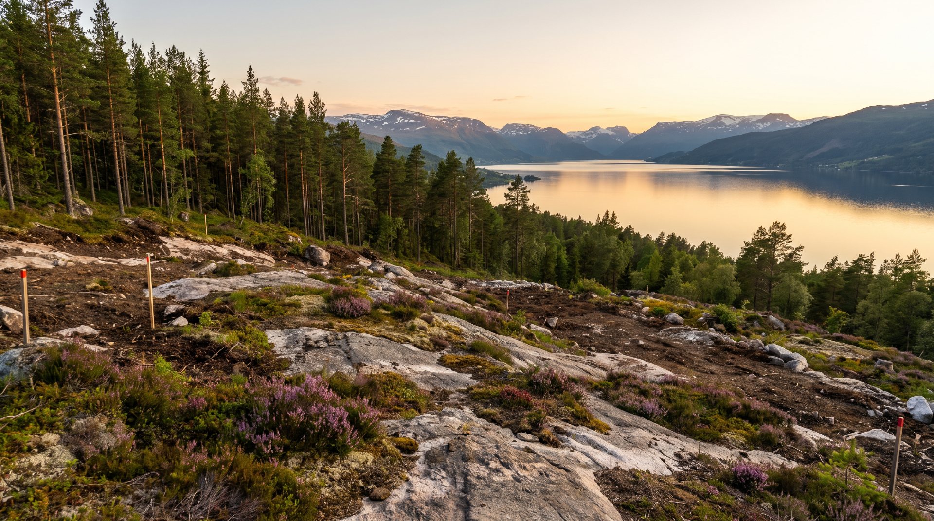 Før: Fjelltomt ved vannet