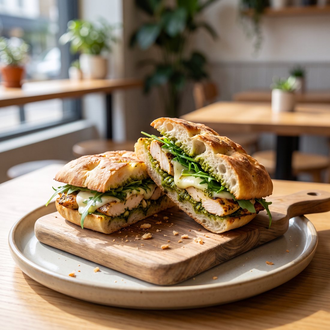 Focaccia kylling og pesto