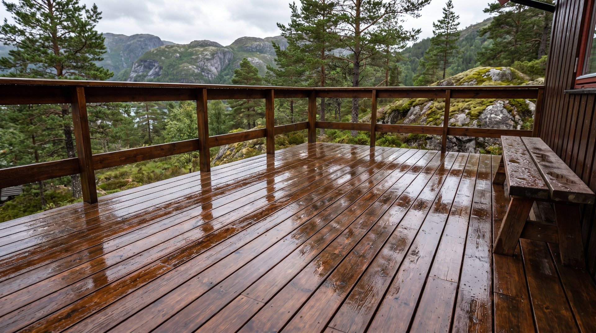 Beis og terrasse