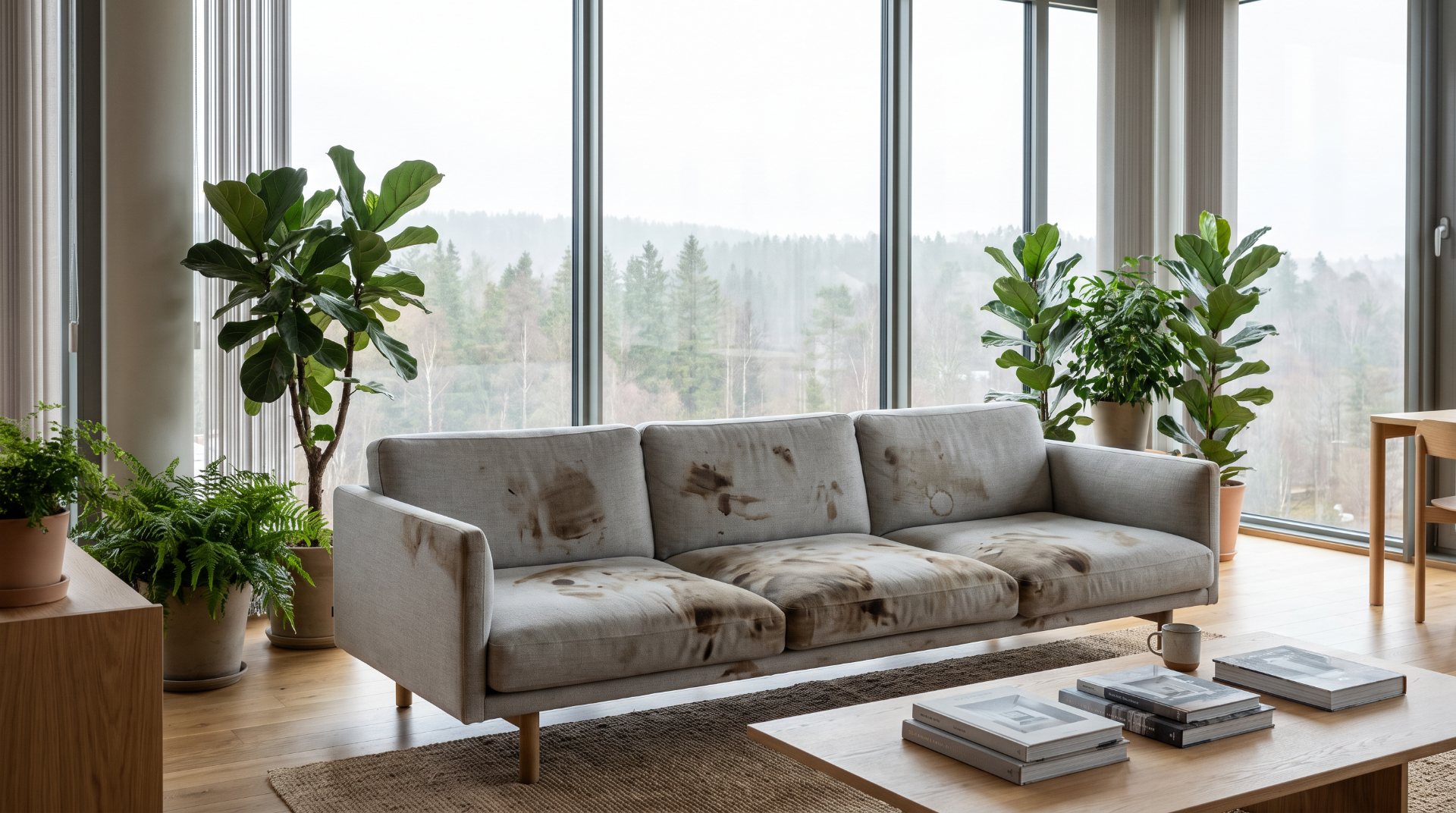Før: Loungesofa på kontor
